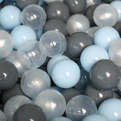 Детский сухой бассейн PANDA AIRPOOL BOX, 90 см, с шариками (150 шт.), голубой, без лого, голубые шарики