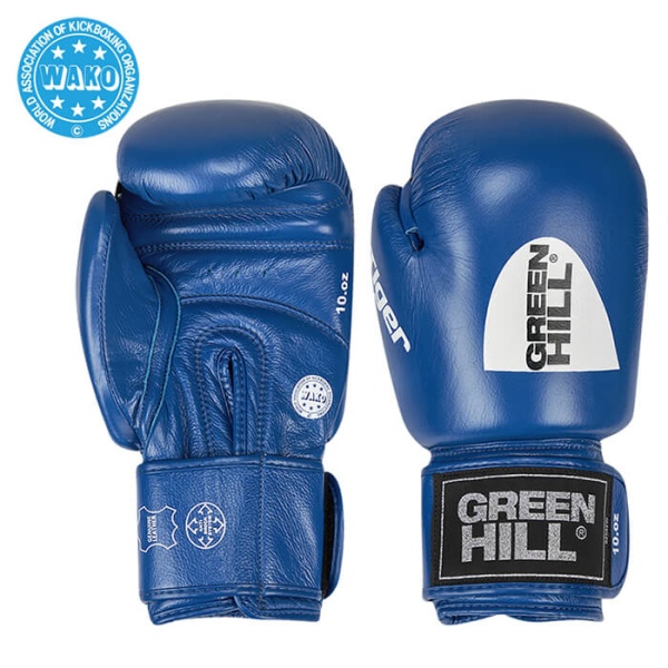Перчатки для кикбоксинга Green Hill TIGER WAKO Approved BGT-2010w, для соревнований, синий – фото