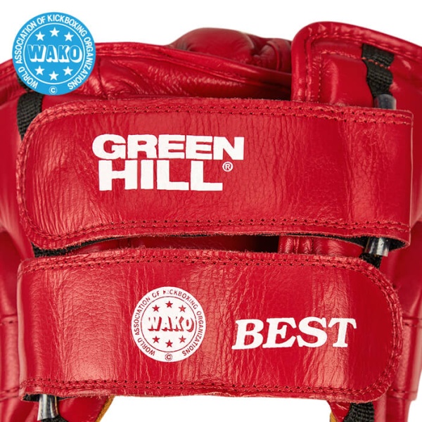 Шлем кикбоксерский Green Hill BEST HGB-4016w WAKO Approved, для соревнований, красный – фото