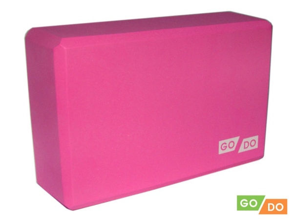 Блок для йоги GO DO, розовый – фото