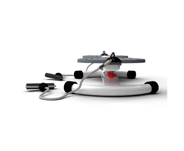 Фитнес-платформа / горнолыжный тренажёр DFC Twister Bow с эспандерами, серый – фото