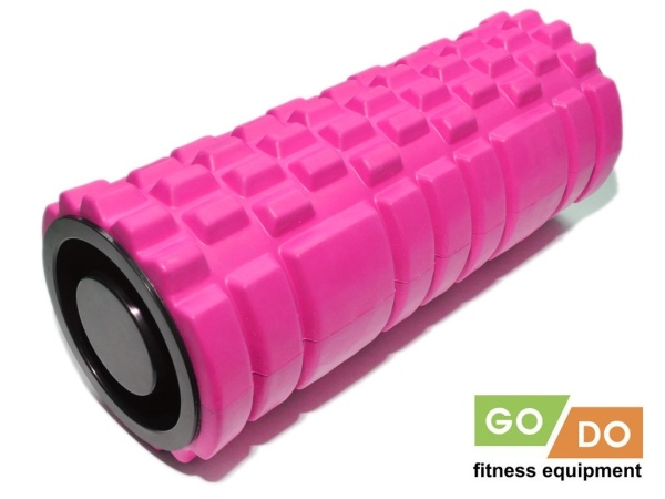 Валик-ролл для фитнеса и йоги GO DO GZ5-33, 33 x 14 см, массажный, розовый – фото