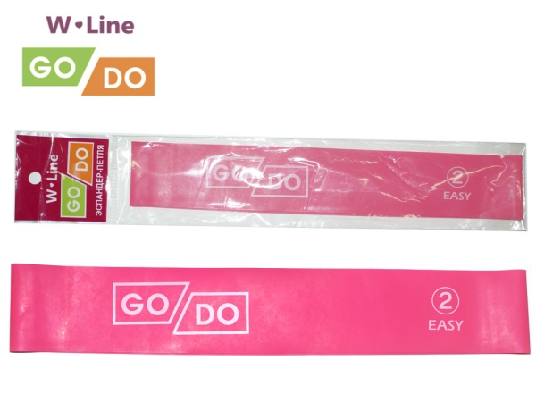 Силовая лента / ленточный эспандер GO DO W-Line, 60 x 5 см, 0.5 мм, розовый – фото