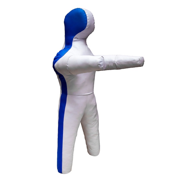 Манекен для борьбы SportPanda 160 см, 25-38 кг, двуногий, белый / синий