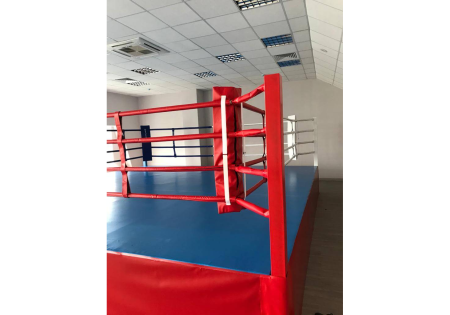 Ринг боксерский SportPanda, помост 1 м, монтажная зона 6x6 м, боевая 5x5 м – фото