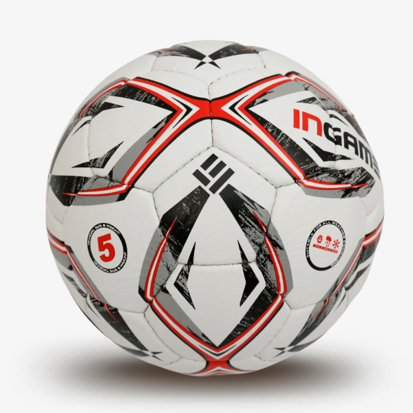 Мяч футбольный INGAME CHALLENGER IFB-101, №5, бело-красный – фото