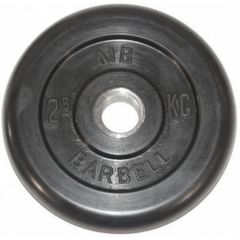 Диск обрезиненный BARBELL MB (металлическая втулка) 2.5 кг / диаметр 31 мм – фото