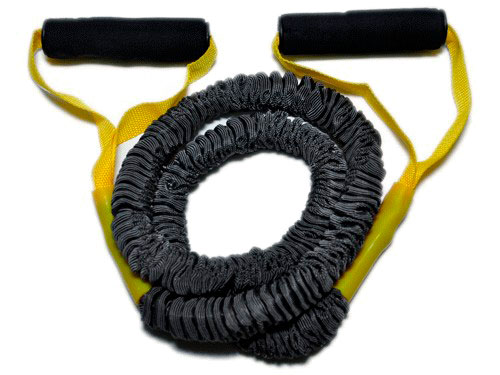 Эспандер трубчатый, с ручками в тканевой оплетке, жёлтый – фото