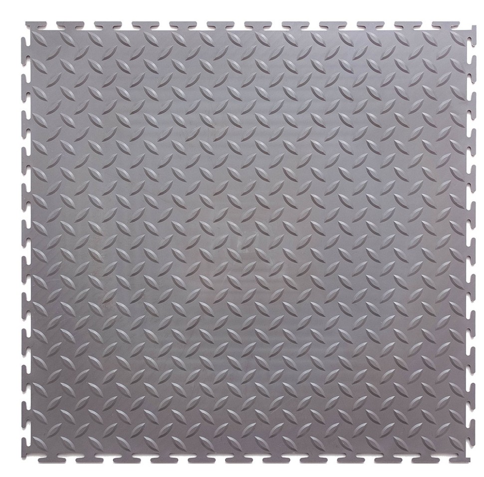 Плитка ПВХ Standart Grain, 500*500, серый – фото