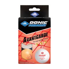 Мячики для н/тенниса DONIC AVANTGARDE 3* 40+, 6 штук, белый + оранжевый – фото