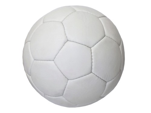 Мяч футбольный, белый, пресскожа, для нанесения логотипов / автографов – фото