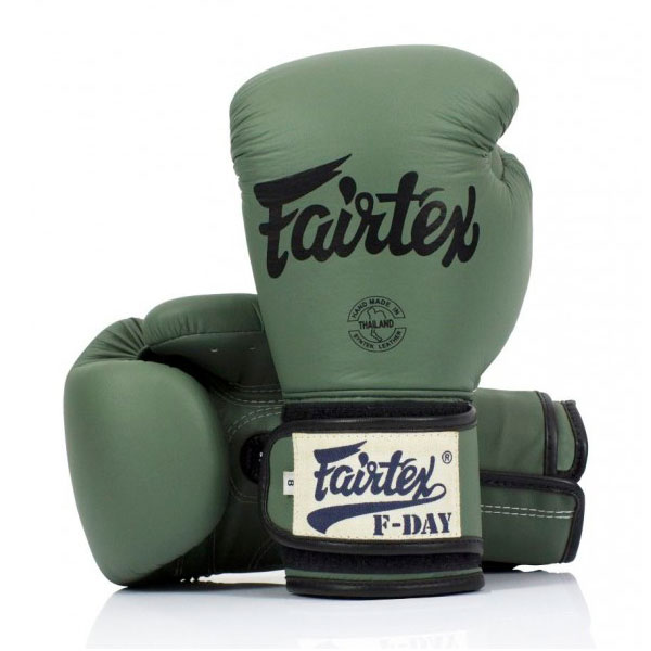 Боксерские перчатки Fairtex BGV11 F-DAY, тренировочные, зелёный – фото