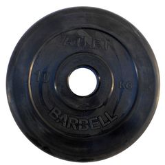 Диск обрезиненный BARBELL ATLET 10 кг / диаметр 51 мм – фото