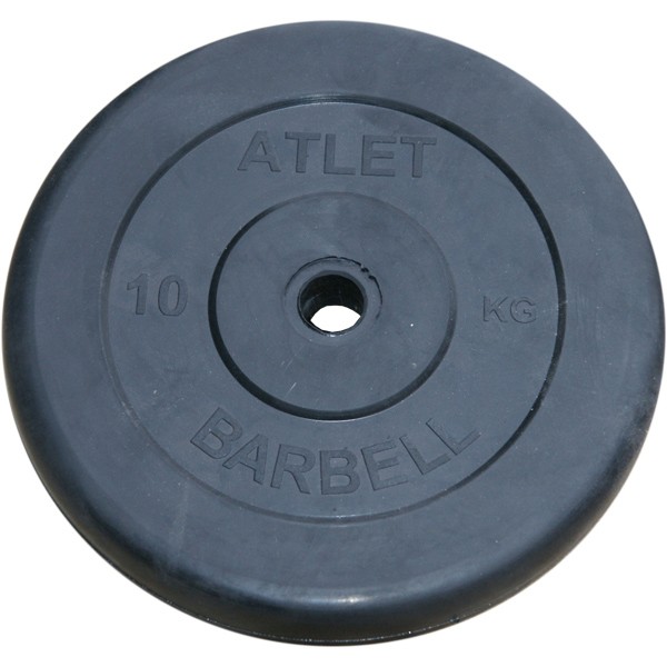 Диск обрезиненный BARBELL ATLET 10 кг / диаметр 31 мм – фото