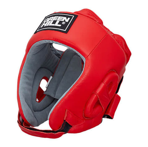 Шлем боксерский Green Hill TRIUMPH HGT-9411FBR, одобренный Федерацией Бокса России, для соревнований, красный – фото