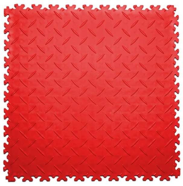 Плитка ПВХ Standart Diamond, 7 мм, 500*500, красный – фото
