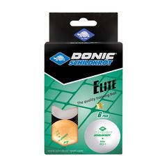 Мячики для н/тенниса DONIC ELITE 1* 40+ 6 штук, белый + оранжевый – фото