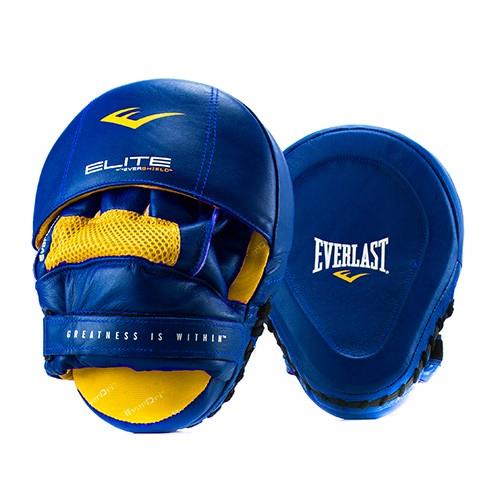  Лапы боксерские Everlast Pro Elite Leather Mantis, для профессионалов, синий