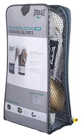 Боксерские перчатки Everlast Powerlock PU, тренировочные, чёрно-золотой – фото