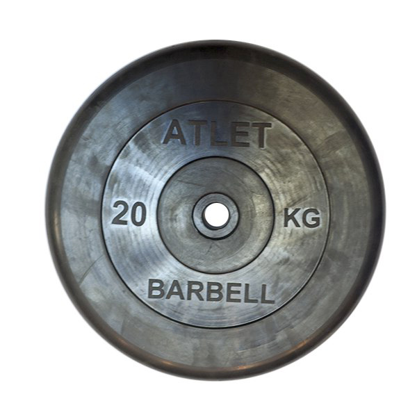 Диск обрезиненный BARBELL ATLET 20 кг / диаметр 31 мм – фото