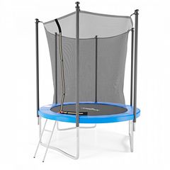 Батут с защитной сеткой DFC JUMP4FUN 6 ft синий с лестницей – фото