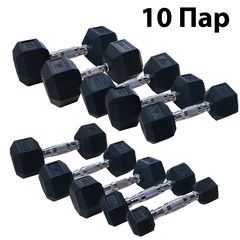 Гантельный ряд DFC от 1 кг до 10 кг – фото