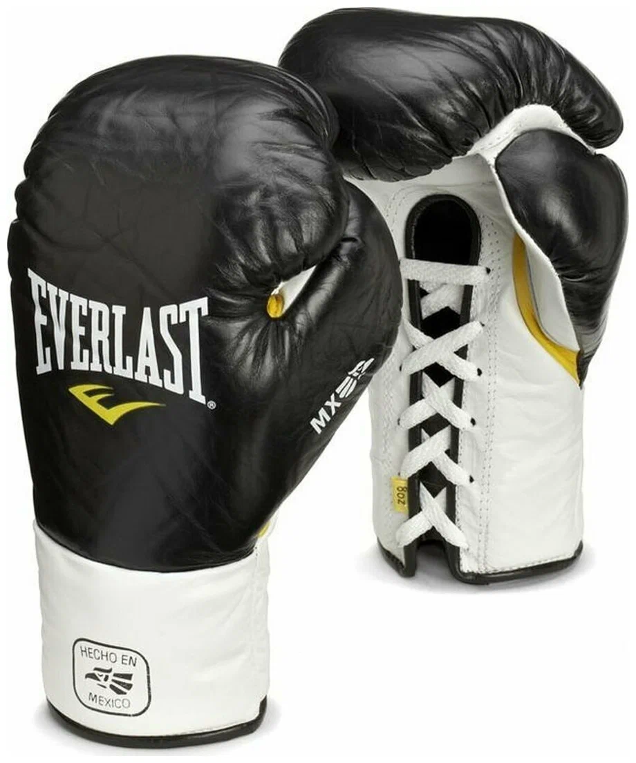 Боксерские перчатки Everlast MX Pro Fight, для соревнований, чёрный – фото