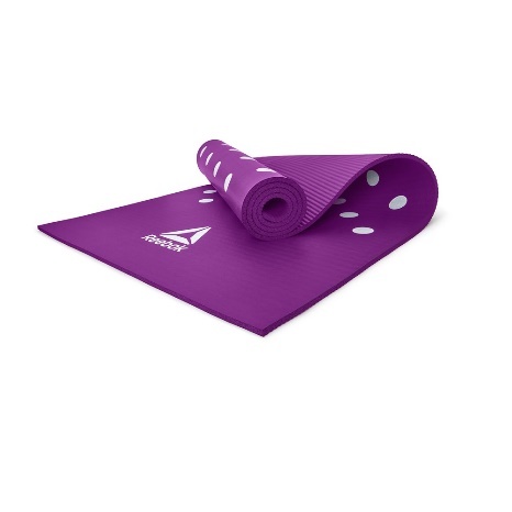 Коврик для йоги и фитнеса Reebok «Белые пятна», 7 мм, каучук, фиолетовый – фото