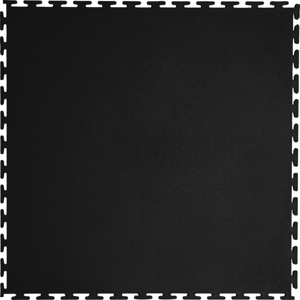 Плитка ПВХ Standart Flat, 5 мм, 500*500, чёрный – фото
