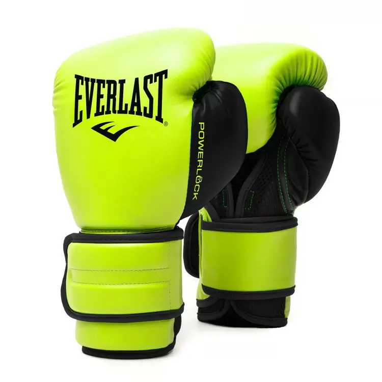 Боксерские перчатки Everlast Powerlock PU 2, тренировочные, зелёный – фото