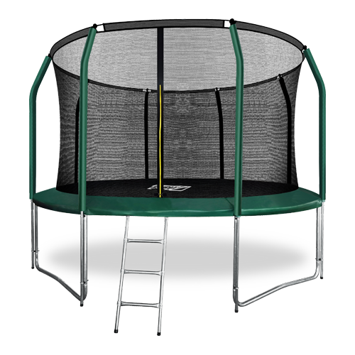ARLAND Батут премиум 12FT с внутренней страховочной сеткой и лестницей (Dark green) – фото