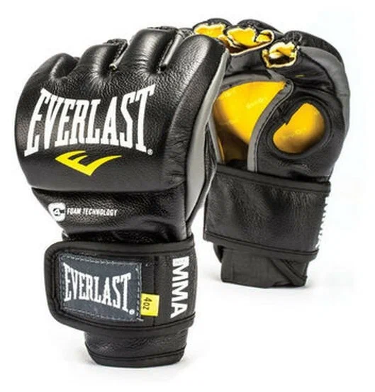 Перчатки для ММА Everlast Competition, для соревнований, чёрный – фото