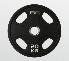 Диск олимпийский BRONZE GYM BG-PA-PL-P200, 20 кг, с хватом, обрезиненный, чёрный – фото
