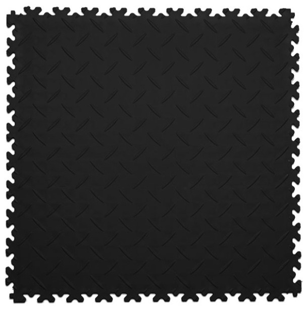 Плитка ПВХ Standart Diamond, 7 мм, 500*500, чёрный – фото