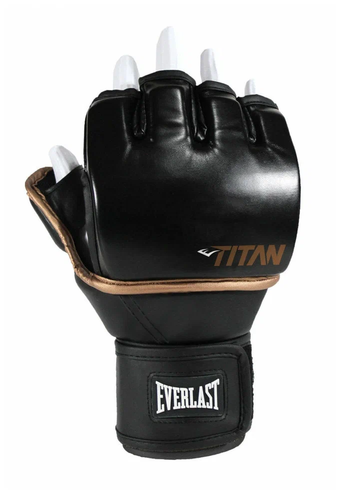 Перчатки для ММА Everlast Titan Grappling, тренировочные, чёрный – фото