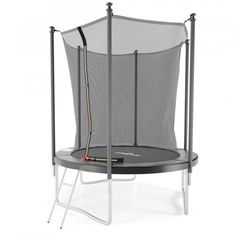 Батут с защитной сеткой DFC JUMP4FUN 6 ft черный с лестницей – фото