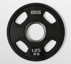 Диск олимпийский BRONZE GYM, 1.25 кг, с хватом, обрезиненный, чёрный – фото
