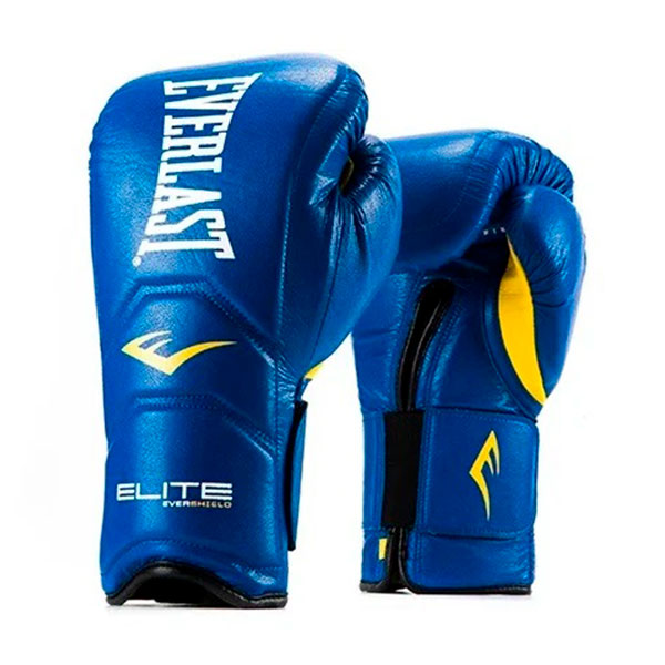 Боксерские перчатки Everlast Elite Pro, на липучке, тренировочные, синий – фото