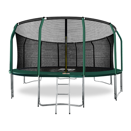 Батут ARLAND премиум 16FT с внутренней страховочной сеткой и лестницей (Dark green) – фото