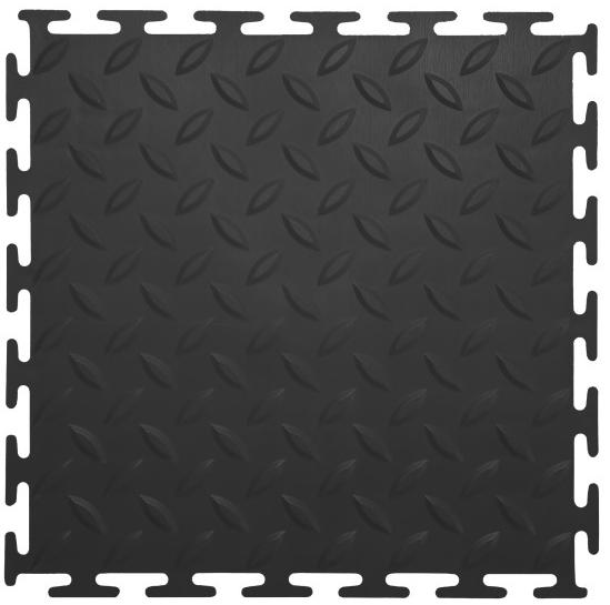 Плитка ПВХ Mini Grain, 5 мм, 250*250, чёрный – фото