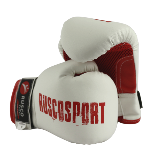 Боксерские перчатки Rusco Sport, тренировочные, бело-красный – фото