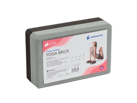Блок для йоги, серый / чёрный – фото