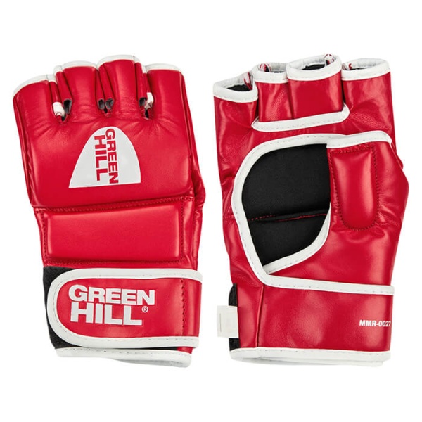 Перчатки для MMA Green Hill CAGE MMR-0027, тренировочные, красный – фото