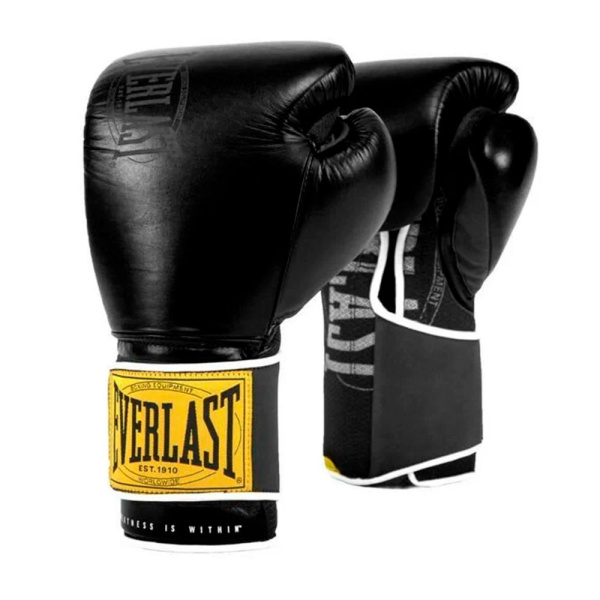 Боксерские перчатки Everlast 1910 Classic, тренировочные, чёрный – фото