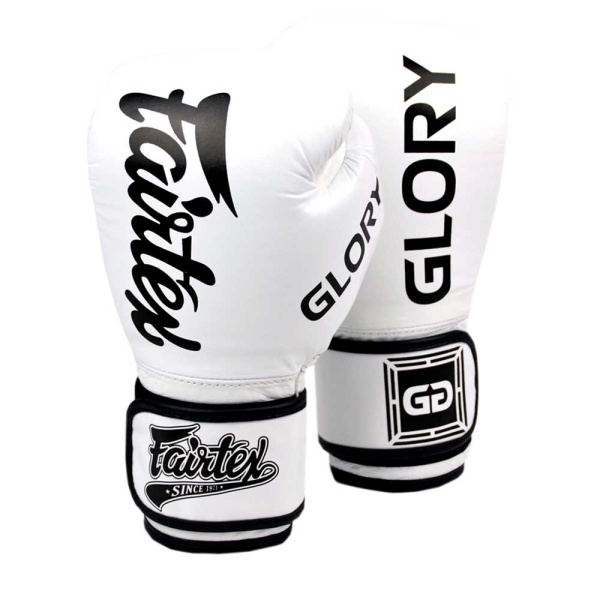 Перчатки для кикбоксинга Fairtex BGVG1 GLORY KICKBOXING, для соревнований, белый – фото