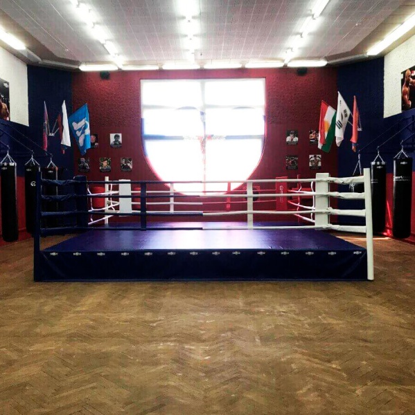 Ринг боксерский SportPanda, помост 0,5 м, монтажная зона 5x5 м, боевая 4x4 м – фото