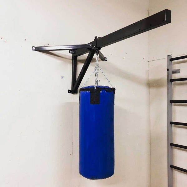 Кронштейн настенный удлиненный, 130 см, для боксерского мешка, чёрный