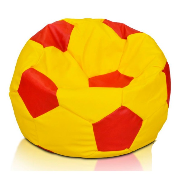 Кресло-мяч «Футбольный мяч», жёлтый / красный – фото