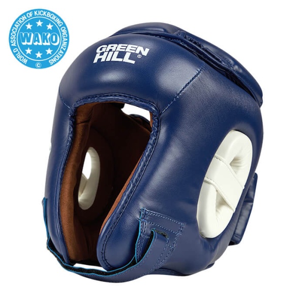 Шлем для кикбоксинга Green Hill HGW-9033w WIN WAKO Approved, для соревнований, синий – фото