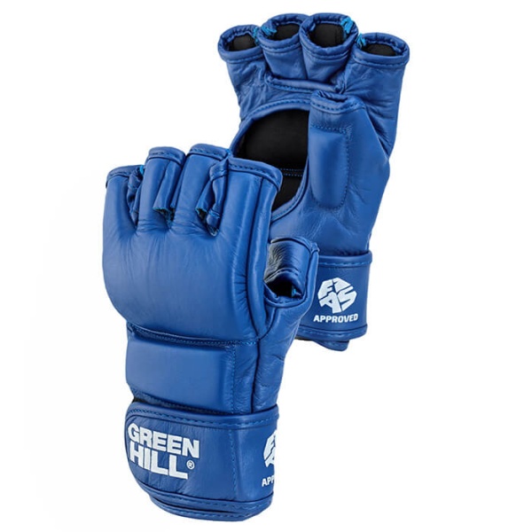 Перчатки для боевого самбо Green Hill Лицензия FIAS MMF-0026a, для соревнований, синий – фото